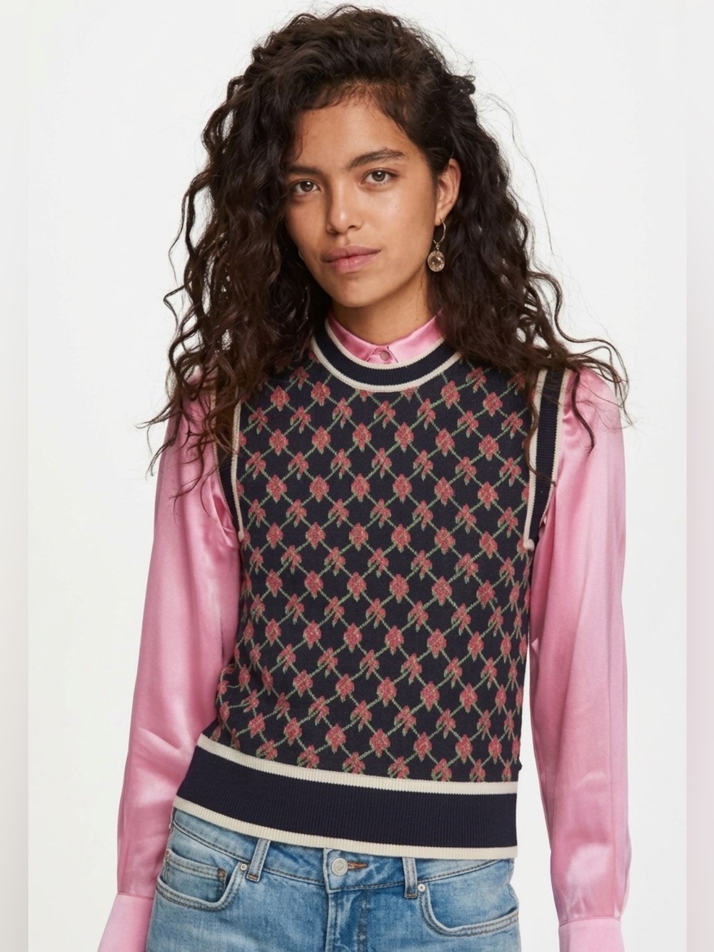 Scotch & Soda Maison Scotch Geometric Intarsia Knit Sweater Vest